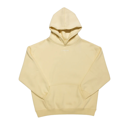Beige hoodie on a white background