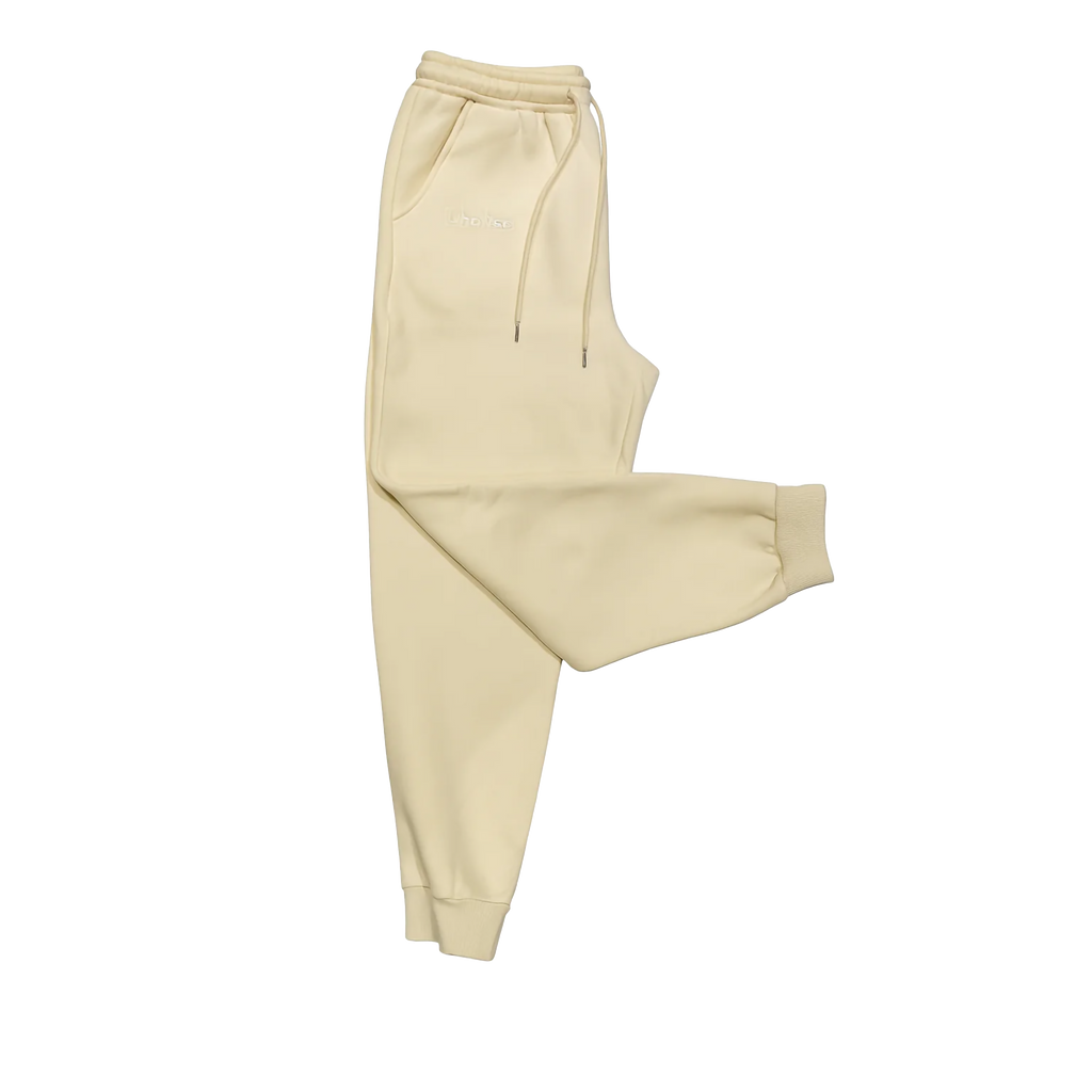Beige sweatpants on a white background